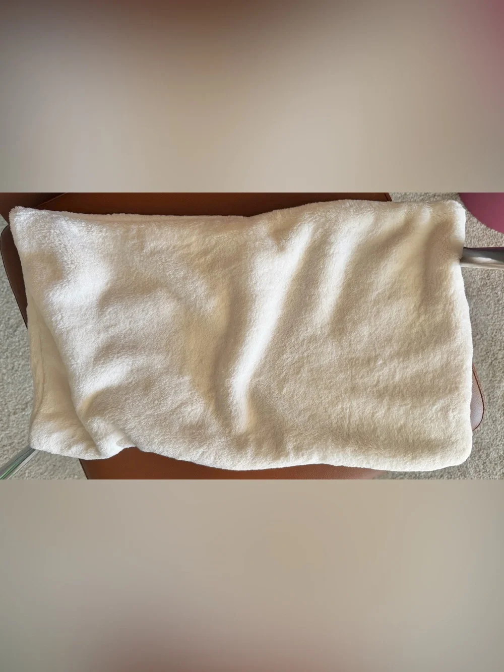 NWT The Company Store PLUSH Ivory Soft Microfleece Lumbar Pillow COVER - 12x21